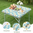 thumbnail image 4 of Blue White Flower Pattern Square Fitted Tablecloth with Elastic Edge,Square Table Cover,Washable Elastic Table Cover for Home Kitchen Party Decor 34"x34", 4 of 6