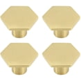 thumbnail image 1 of Botón para muebles dorado, botón para cajón, botón para muebles de latón, botón decorativo para el pecho, botón para gabinete, hexágono 30mm, 1 of 5
