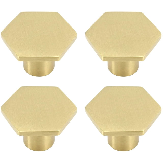 Botón para muebles dorado, botón para cajón, botón para muebles de latón, botón decorativo para el pecho, botón para gabinete, hexágono 30mm