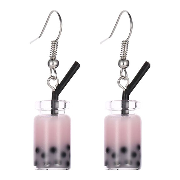VerPetridure New Design Jewelry Summer Pearl Tea With Milk Cute Ladies Earrings Fashion New Design Jewelry Summer Bubble Tea Lovely Women's Earrings
