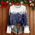 thumbnail image 2 of Tiweut Casual Christmas Sweaters Womens Loose Fit Pullover for Cozy Yarn Long Sleeve Crewneck Tunic with Holiday Graphic Print Design Winter Wear Tops,Z1 Navy,2XL, 2 of 3