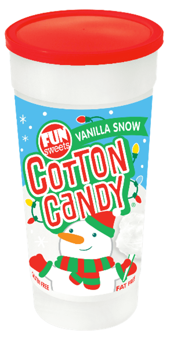 (2 pack) Fun Sweets Brand 6 Ounce Vanilla Snow Cotton Candy. Peanut Free & Gluten Free.