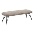 thumbnail image 1 of Donne Dining Bench- Taupe Brown and Foam Cushion- Metal Legs- 58 Inch, 1 of 5