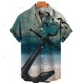 thumbnail image 3 of Camisa hawaiana retro unisex para hombre, camisa de talla grande, camisa retro con estampado 3D de velero y brújula marina, camisetas holgadas de manga corta para hombre, 3 of 5