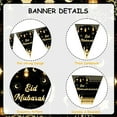 thumbnail image 5 of Fangleland Eid Mubarak Bunting Banner, Eid Mubarak Decoration Black and Gold Triangle Flag Banner for Muslim Islamic Ramadan Kareem Party Supplies for Home Celebration Indoor, 5 of 6