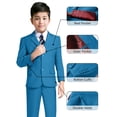 thumbnail image 3 of Trajes para niños, esmoquin azul lago, ropa formal para niños pequeños, ropa de vestir, ropa de boda, portador del anillo de boda, fiesta de graduación, fiesta de pascua, conjunto de talla 8, 3 of 6