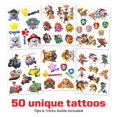 thumbnail image 2 of Tatuajes temporales Savvi Paw Patrol, 50 personajes de 4 a 12 años o más, 2 of 7