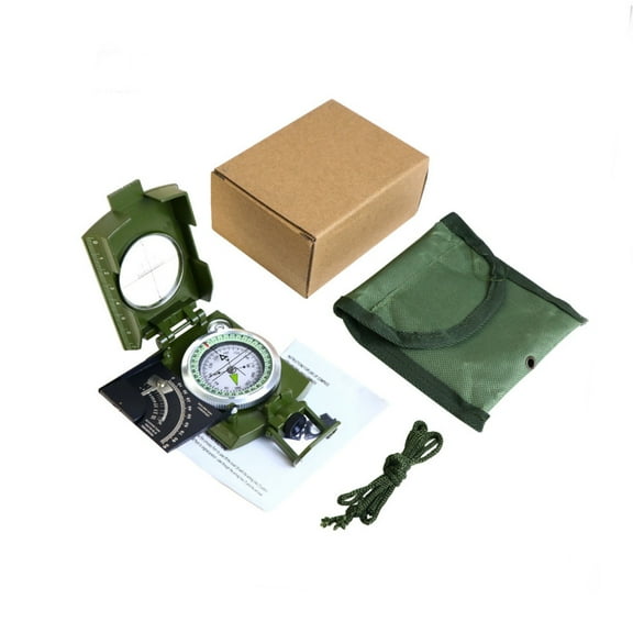2 Pack，Army green，Camping Survival Compass Glow in The Dark Military Compass Survival Gearfor for Hiking, Camping,Backpacking, Outdoor Activities，K4074