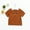 Brown, variant on TMOYZQ Kids Baby Girls Clothes Collar Shirt Toddler Blouse Puff Short Sleeve T-Shirt Solid Color Basic Tops