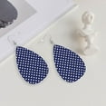 thumbnail image 4 of Faux Leather Earrings Earring Deep Blue And White Dots Teardrop Dangle Earrings For Women Jewelry, 4 of 6