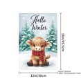 thumbnail image 4 of JOOCAR Hello Winter Cute Bull with Red Scarf Garden Flag for Winter Christmas Home Outdoor Garden Yard Door Decor 12x18 inch, 4 of 5