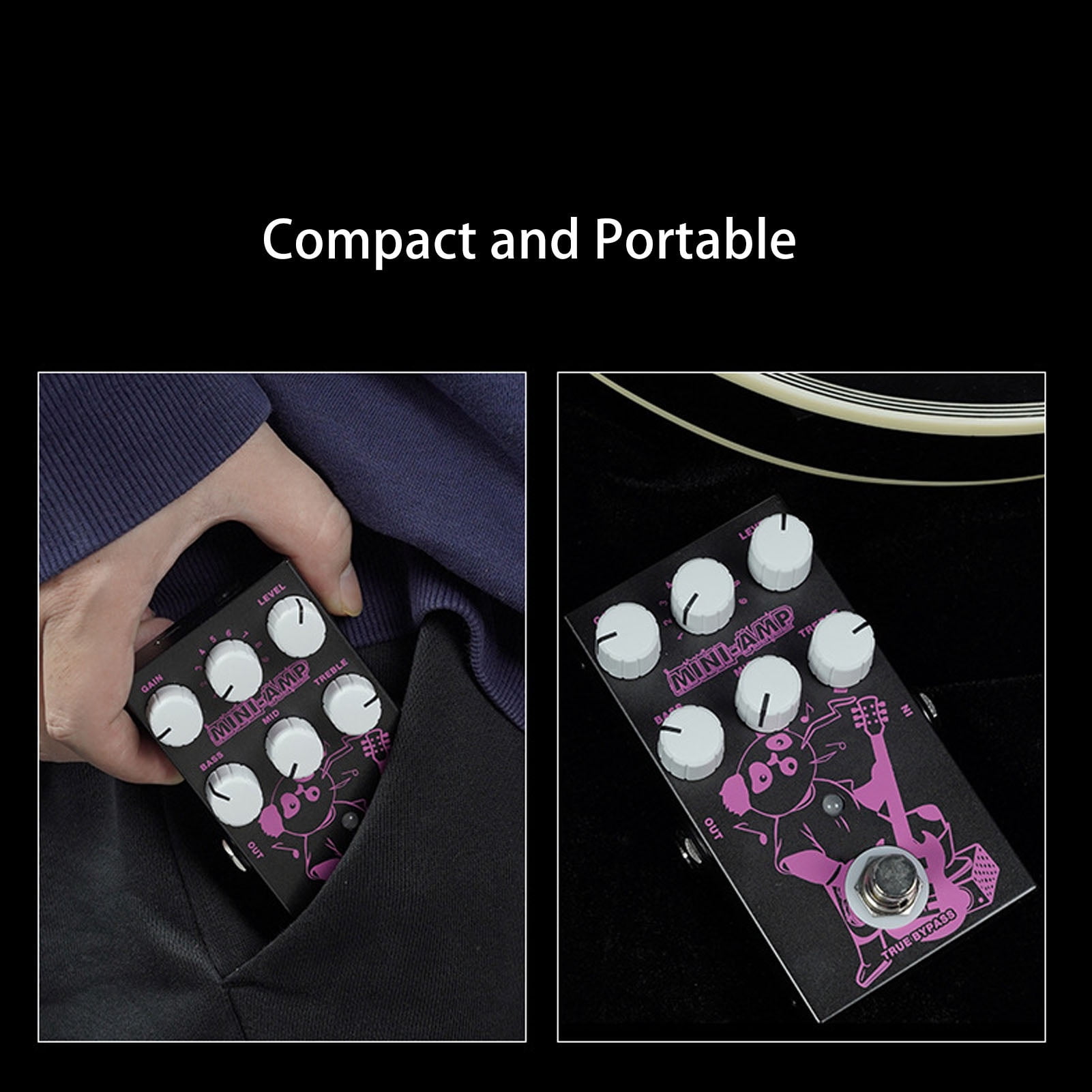 M Buder Electric Guitar Pedal 3 EQ Adjustable 9 Music Effects Multi Effects Guitar Effector for Performance 4.41 x 2.68 x 1.57 inches Metal Body 9V DC USB 5V Powered