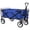 Blue, variant on YRLLENSDAN Collapsible Folding Wagon, Garden Cart Folding Grocery Wagon All-Terrain Wheels Garden Grocery Wagon with Adjustable Handle & 2 Cup Holders, Black