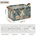 thumbnail image 7 of Yayeee Foldable Storage Basket for Shelves with Handles Waterproof Cloth Bins, Flowers Cat, 7 of 7