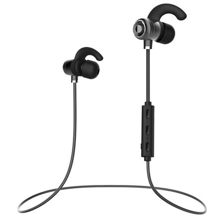 Ixir Ixir Bluetooth Headphones, Best Wireless Sports Earphones w/ Mic IPX4 Waterproof HD Stereo Sweatproof Earbuds for Gym Running Workout 9 Hour Battery Noise Cancelling