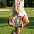 thumbnail image 3 of COEQINE Fold-and-Carry Golf Cart Seat Cover, Bag-Style Handle for Easy Carry, Universal Fit Quilted Padding, 4 Pockets, Fits for EZGO Yamaha Club Car, Groovy Hippie Floral, 3 of 8