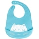 thumbnail image 1 of Babero de silicona para bebé con estampado de gato, impermeable, resistente al aceite, ajustable, con recogedor de comida, color azul cielo, 1 of 1