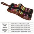 thumbnail image 5 of 48 Slot Pencil Roll Up Case Pen Curtain Pencil Bag Makeup Wrap Holder Storage Pouch Thick Canvas Stationery Organizer,1 x Pencil Wrap,Black, 5 of 6