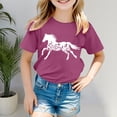 thumbnail image 2 of MUXiin Girls Easter Shirt Size 12 Bunny Short Sleeve T-Shirt Comfortable Easter's Day Preppy Tops Tee for Toddler & Kids (Purple,3-4 Years), 2 of 5