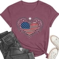 thumbnail image 5 of Xdegoge 4th of July Ornate Flag Heart Graphic T Shirt for Women Short Sleeve Crewneck Patriotic USA Stars and Stripes Summer Casual Loose Graphic Tees Tops, 5 of 6
