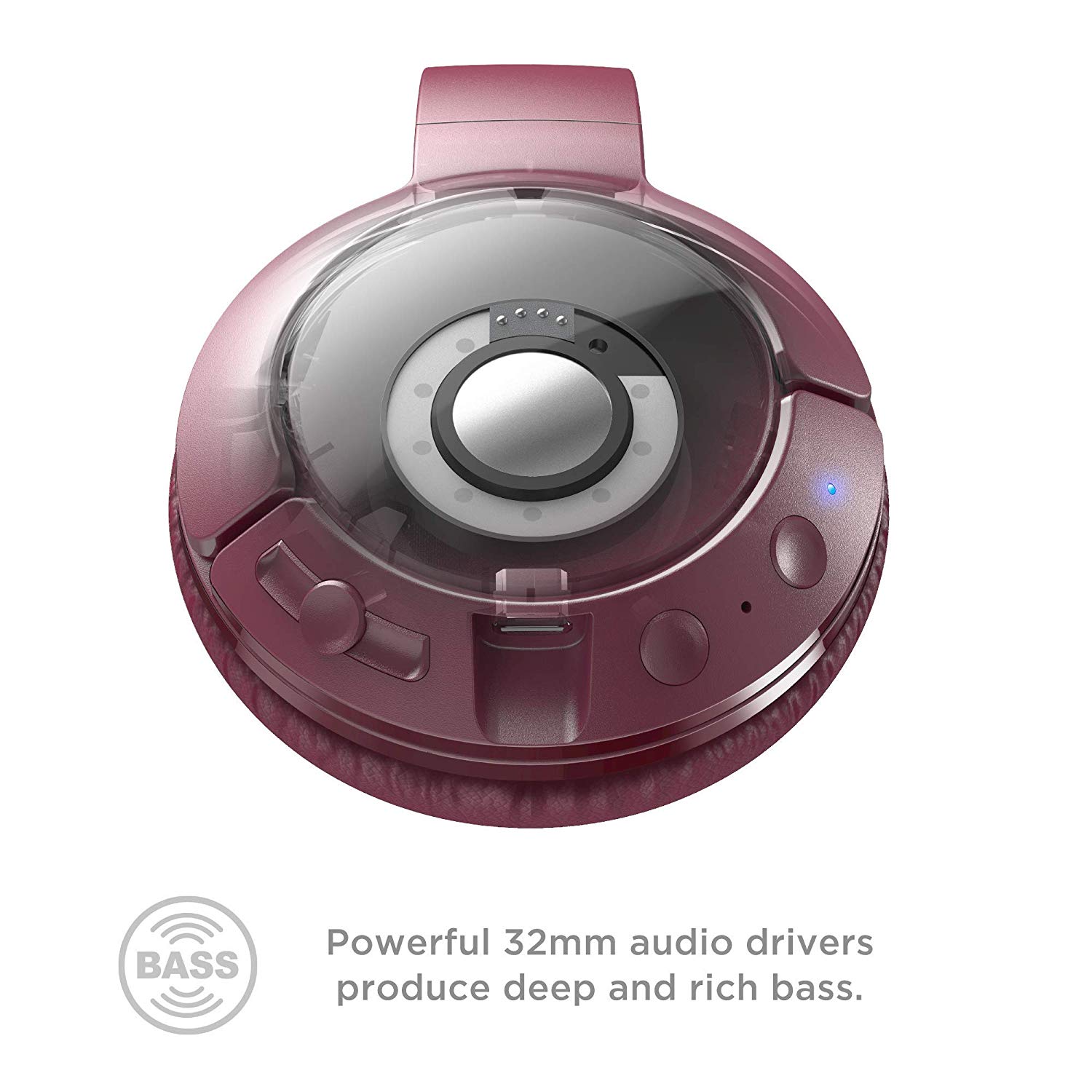 TCL Bluetooth Noise-Canceling Over-Ear Headphones, Burgundy Crush, MTRO200BTRD