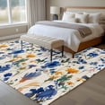 thumbnail image 4 of Area Rug for Living Room, Spring Blue Flowers Non-Slip Indoor Large Carpet for Bedroom/Dining Room, Vintage Floral Botanical Rustic Garden Washable Low-Profile Rectangle Floor Runner Rugs - 5 x 7 Ft, 4 of 8
