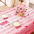 thumbnail image 4 of Happy Valentine''s Day Tablecloth Square 55 x 55 Inch, Red Love Table Cloth, Waterproof Spillproof Polyester Tablecloths for Valentines Day Wedding Dinner Party Decoration, Gifts, 4 of 6