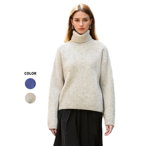 PAOLA RIBONI Versatile Turtleneck Pullover Sweater With Lurex Knots In Trendy Colors Relaxed Fit Crafted From Premium Blends Comfort And Style Combined