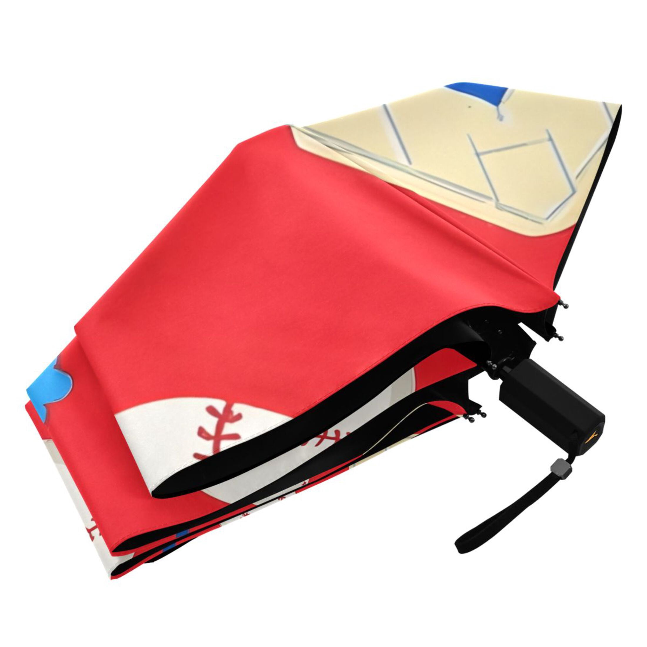 ALAZA Baseball UPF 50+ Compact Folding Umbrella for Rain Travel Umbrella Packable