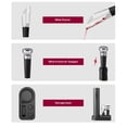 thumbnail image 4 of Electric Wine Opener Set, Electric Wine Bottle Opener with Storage Base/Wine Aerator Pourer/Foil Cutter/Wine Stopper (Black, Battery Operated, 4 x AA Batteries Not Included), 4 of 5