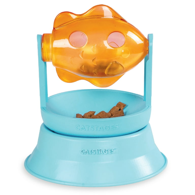 Catstages 2-in-1 Spinning Fish Treat Dispenser Toy, Blue photo 1