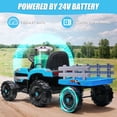 thumbnail image 4 of Powered Ride on Toy Tractor, 24V Kids Ride on Car with Remote Control, Electric Vehicles for Kids Toddlers 3-6 Years with 3 Speeds, Bluetooth, Music Player, LED Light, Rear Wheel Suspension, Blue, 4 of 9