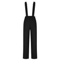 thumbnail image 5 of Womens High Waisted Suspender Pants Wide Leg Wrinkle Resistant Palazzo Pants for Work Weekend Black,Size M, 5 of 9
