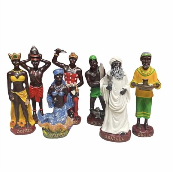 Statues Set of 7pc Orisha African Powers Estatua Orisha Saints Sculpture