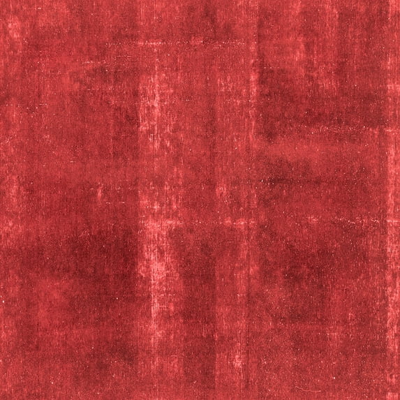 Ahgly Company Machine Washable Indoor Square Abstract Red Modern Area Rugs, 4' Square