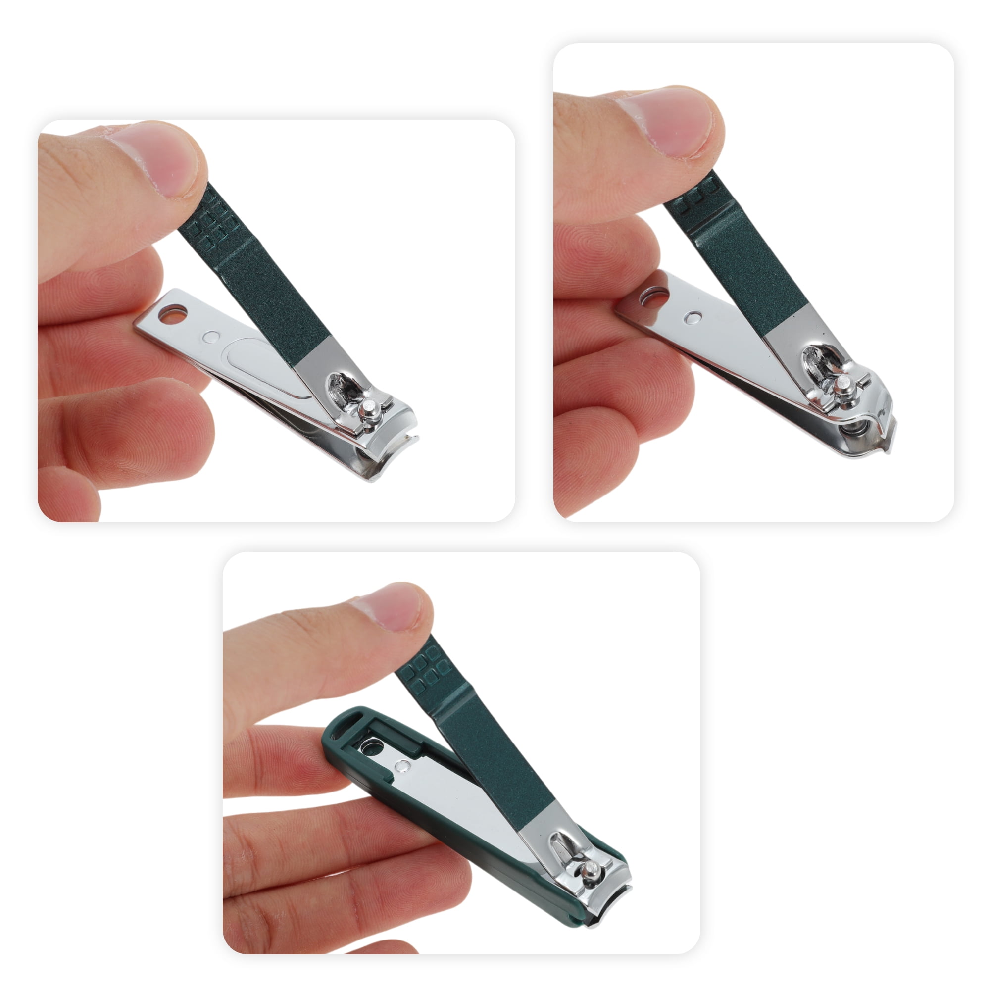 Unique Bargains 4pcs Convenient Nail Clippers Set Blackish Green 3.54"