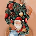 thumbnail image 5 of Women's Christmas Sweatshirts Casual Merry Holiday Long Sleeve Shirts Fashion Xmas Cartoon Printed Blouses Womens Comfortable Crewneck Sweaters Pullover Tops, 5 of 6