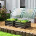thumbnail image 2 of Outsunny 2Pcs Galvanised Raised Garden Bed, Black, 2 of 10