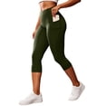 thumbnail image 2 of Costeam Womens High Waist Capri Yoga Pants Dual Side Phone Pockets Tummy Control 4 Way Stretch Non See Through Compression Athletic Workout Running Leggings, 2 of 7