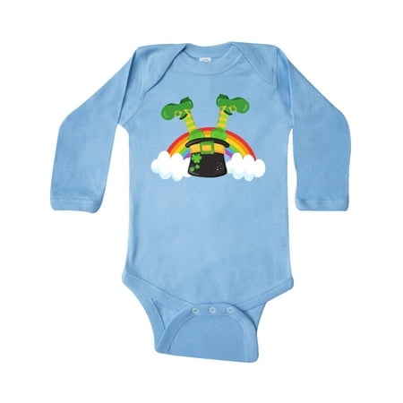 

Inktastic Saint Patrick s Day Leprechaun s Hat Rainbow Gift Baby Boy or Baby Girl Long Sleeve Bodysuit