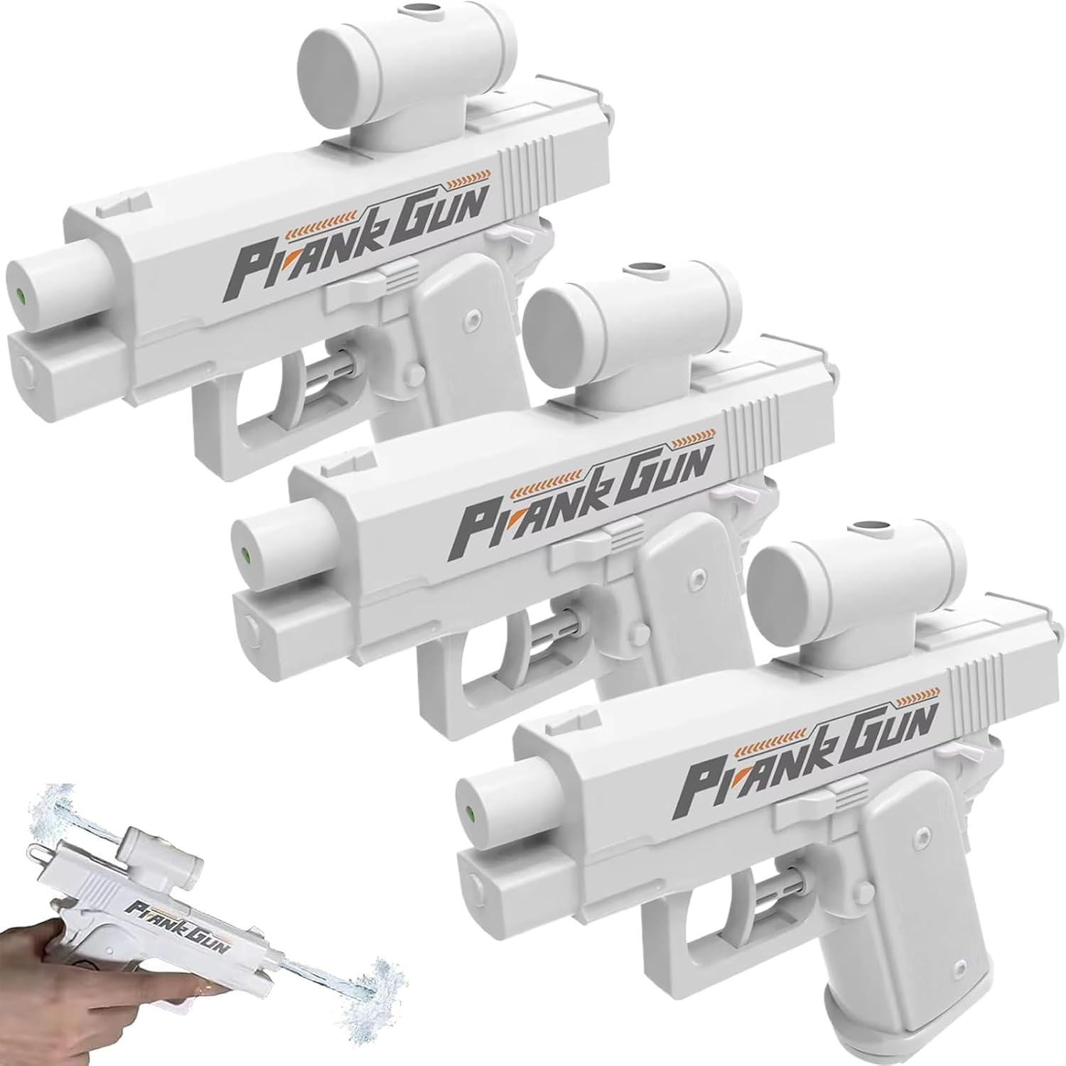 Pistolet à Eau Farce, Pistolet à Eau Farce Avec Vaporisateur De L'Avant Et De L'Arrière, Pistolets à Eau Bidirectionnels, Double Face, Pour Amateurs De Farces (Blanc*3