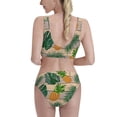 thumbnail image 3 of Picia Pineapples Palm Leaves Women's High Waisted Bikini Scoop Neck Swimsuit Two Pieces Bathing Suit-Medium, 3 of 8