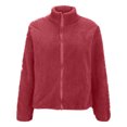 thumbnail image 6 of Jackets For Women Winter Casual Zip Up Sherpa Jacket Fleece High Neck Coats Lightweight Fall Outerwear With Pockets, 2XL, 6 of 8