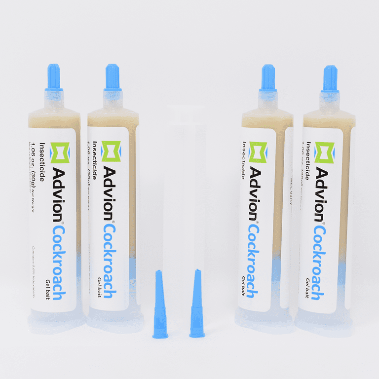 Advion Cockroach Kit - Roach Killer Indoor infestation -Prevent All Cockroach Species- Pesky Pest Killer-Roach Injection-12 Roach Bait Stations & 4 Tubes30g
