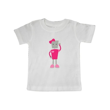 

Inktastic Cute Robot Girl Robot Pink Robot With Ribbon Gift Baby Girl T-Shirt