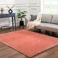 thumbnail image 6 of Hauteloom Catalyst Solid Shag Area Rug for Living Room Bedroom - High Pile Fluffy Carpet - Soft Shaggy Cozy Plush Rug - Pink, Light Burgundy - 9'3" x 12', 6 of 12