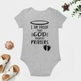 thumbnail image 4 of I Am Proof That God Answers Prayers - Baby Clothes - Funny Newborn Bodysuit Outfits for Boys And Girls Gray-style-1 3months, 4 of 7