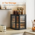 thumbnail image 2 of Bamboo Bread Box, Kitchen Countertop Corner Bread Box, Large Capacity 2-Tier Bread Container, Bread Storage Container with Dual Rippled Acrylic Doors, for Kitchen Food Storage, 2 of 9