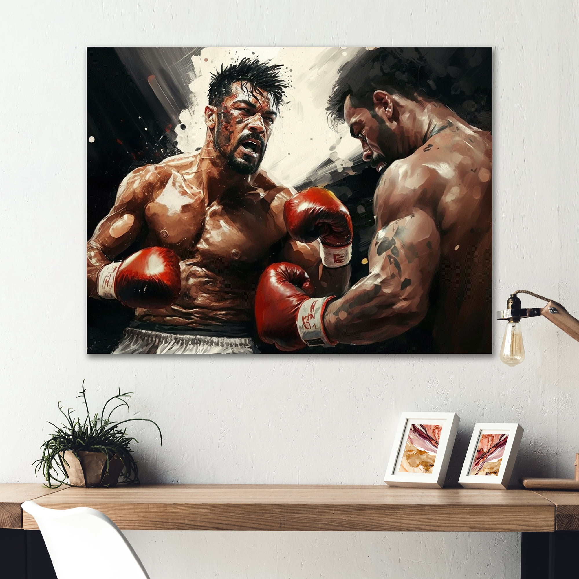 Designart Boxers In Match I Canvas Wall Art