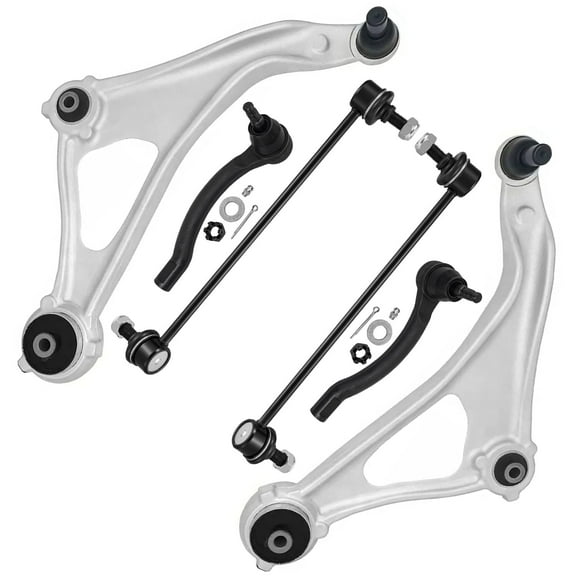 Detroit Axle - 6pc Front End Control Arms Kit for 2013-2014 Nissan Altima [Sedan] 2 Lower Control Arms with Ball Joints Assembly 2 Sway Bar End Links 2 Outer Tie Rod Ends Replacement